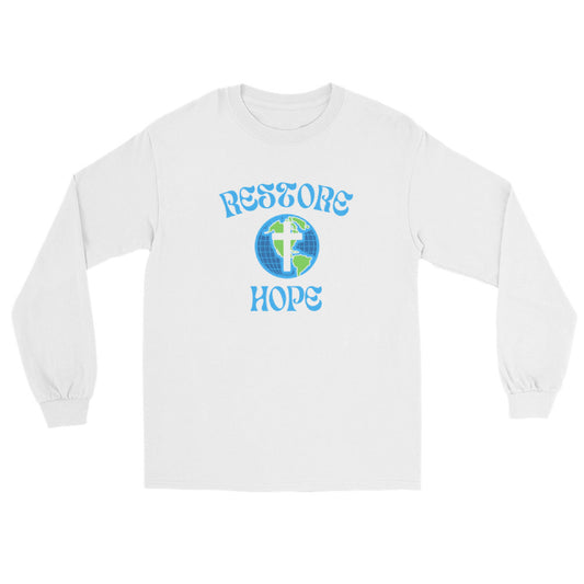 "Restore Hope" Long Sleeve - White / Black